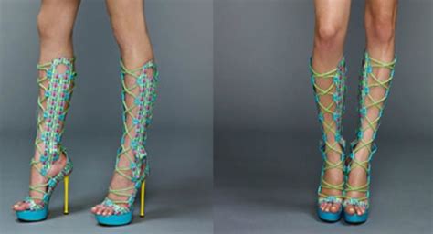 versace lace up heels